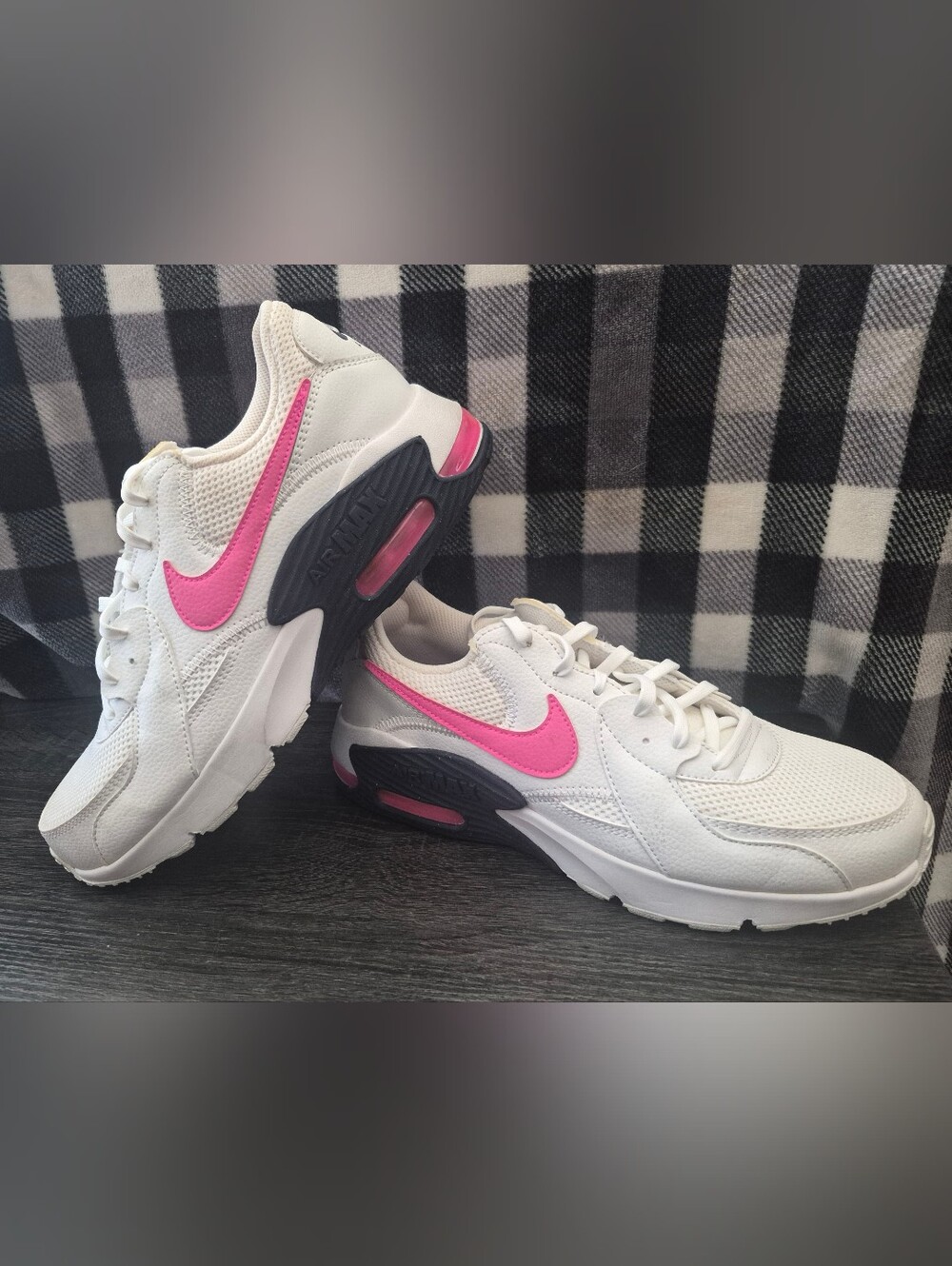 Nike Women’s Air Max White Sneakers with Pink Swoosh